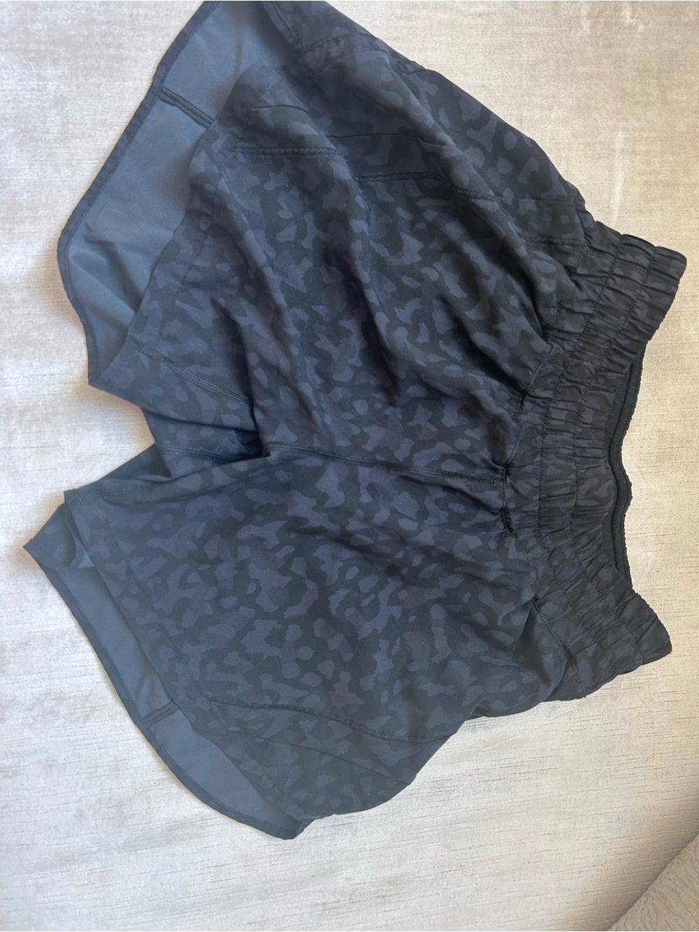 lululemon athletica Black Tonal Cheetah Print Mini Shorts